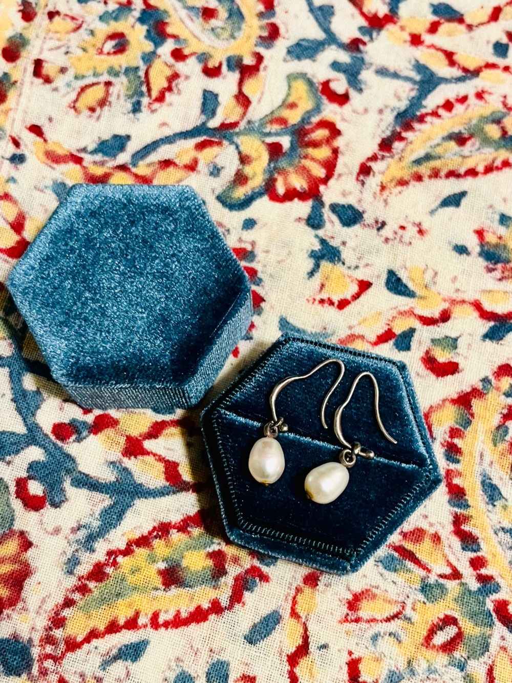 Artisan( Twist) handmade Freshwater Pearl Drop Earrings with sterling silver
